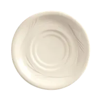 product of Libbey END-15 Saucer - 5.5" Round Cream White Porcelain Double Well, Fully Vitrified - 36/Case