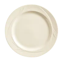 product of Libbey END-9 China Plate – 9" Round Porcelain Dinner Plate, Cream White, Medium Rim - 24/Case