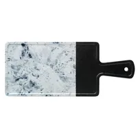 product of Libbey MSM-127-H Serving Board - 12" x 7" x 0.5" Melamine Tray with Marble, 5" Handle - 12/Case