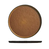 product of Libbey STB-10 Round Ceramic China Tray, 10" Diameter, Brown Speckled Finish, 12/Case