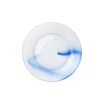 product of Libbey W842 - 7.5" Round Glass Salad Plate, Watercolor Blue, Moderno, Dishwasher Safe - 12/Case