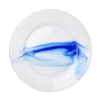 product of Libbey W844 Moderno Glass Plate, 10.6" Diameter Round, Watercolor Blue, Dishwasher Safe - 12/Case