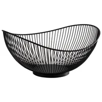 product of APS Germany APS 30424 - Oval Metal Tabletop Basket, 11 1/2" L x 10" W, Black, Stackable - 1/Case