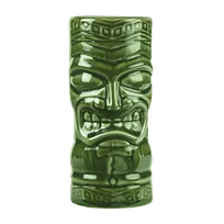 product of Libbey TTG-20 Green Ceramic Tiki Tumbler, 20 oz (6-3/4" H x 3-1/2" D), Non‑Stackable - 12/Case