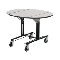 product of Forbes Industries 4970-WDS Room Service Table, 36" x 43.5" Oval Top, Plywood, Fold Leaves, Casters