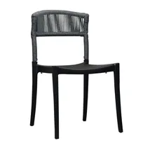 product of Grosfillex UT873017 Tahoe Fiberglass Resin Side Chair, Heather Gray/Black