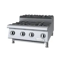 product of Garland US Range UTOG24-SU4 24" Countertop Heavy Duty Step-Up Gas Hotplate with (4) Burners, 120.000 BTU