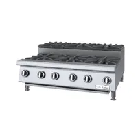 product of Garland US Range UTOG36-SU6 36" Countertop Heavy Duty Step-Up Gas Hotplate with (6) Burners, 180.000 BTU