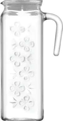product of LAV HORECA BLG120 PK0002 Glass Pitcher, 42-1/4 oz Belgrade Jug, White Lid, 9⅜" H x 3-1/4" Ø - 2/Case
