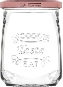 product of LAV HORECA BST055 K03 Boston Jar, 19 1/2 oz (1.5 Qt) Glass Container with Leakproof Lid - 12/Case
