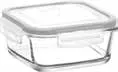 product of LAV HORECA KYO214 PK0002 Clear Glass Food Container 22 7/8 oz Leakproof Locked White Lid - 6/Case