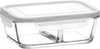 product of LAV HORECA KYO216 PK0002 - Kyoto 2-Compartment Food Container, 24 3/8 oz, White Lid - 4/Case