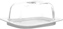 product of LAV HORECA PLM212 PK0002 Palma Butter Dish, 13.75 oz, Rectangular Glass with White Lid, - 12/Case