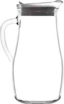 product of LAV HORECA SOF180 PK222 Glass Pitcher, 60.9 oz, 9" Tall, Gray Lid, Lime Glass with Handle - 2/Case
