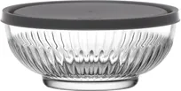 product of LAV HORECA TOK214 PK222 - Clear Glass Container with Gray Lid, 20.25 oz, 2-1/2" H x 5-1/2" R Ø - 6/Case