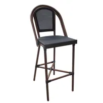 product of Plantation Prestige 2130300-0280 Antigua Stackable Bar Stool, Armless, Black Textilene Seat, Aluminum Frame