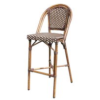 product of Plantation Prestige 2140300-0270 - Cayman Bar Stool, Stackable Armless, B/W Resin Seat & Back, Aluminum Frame