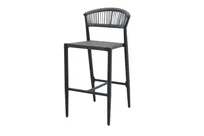 product of Plantation Prestige 8230300-0255 - Outdoor Bar Stool, Gunmetal Finish, Grey Sling Seat, Rope Back, 30in Height