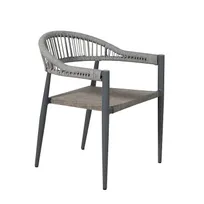 product of Plantation Prestige 8231100-0255 - Tahiti Arm Chair, Grey Sling Seat, Grey Rope Back, Stackable Chair, 24in