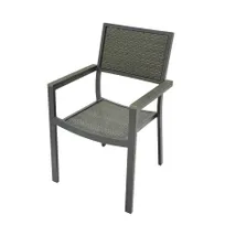 product of Plantation Prestige 8761100-0455 - Durango Stackable Arm Chair, Gray Mesh Back & Seat, Frame, Gunmetal Finish