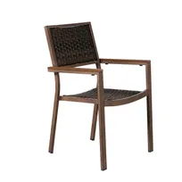 product of Plantation Prestige 8761100-0467 Arm Chair, Stackable Seating, Chestnut Frame, Mocha Seat/Back, 24in Width