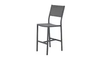 product of Plantation Prestige 8770320-0255 Stackable Bar Stool, Grey Sling Back & Seat, Aluminum Frame, Armless