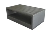 product of Plantation Prestige 8772746-0155 Low Table, Gray Faux Wood Top, Wicker, Metal Frame, 30" L x 30" W