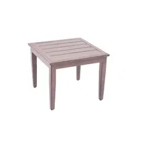 product of Plantation Prestige 8792121-0167 Savannah Side Table, 21" x 21" Square Aluminum Top, Chestnut Finish, 17.7" Height, Aluminum Base, Patio Furniture