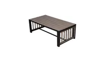 product of Plantation Prestige 8822547-0150 Outdoor Low Table 25" x 47" Black Finish Barnwood Wood Top Aluminum Slats