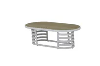 product of Plantation Prestige 8842547-0152 Durango Coffee Table, 25" x 47", White Frame, Honey Slats, Patio Low Table