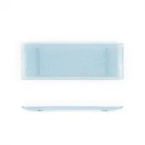 product of Turgla 01-017-35BBL Rectangular Glass Serving Tray, 13.75" x 5" x 0.5" Elegant Blue