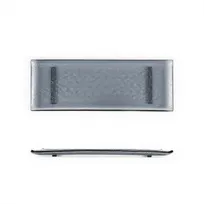 product of Turgla 01-017-35CHR Rectangular Serving & Display Tray, 13.75" x 5" x 0.5" Glass, Charcoal Finish