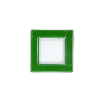 product of Turgla 02-032-15GRNCLR Square Glass Plate, 6" x 6", Green Fusion Dinnerware, Clear Glass Finish