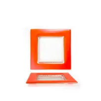 product of Turgla 02-032-15ORGCLR - Square Glass Plate, 6" x 6", Orange Fusion Finish, Glass Material