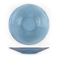 product of Turgla 04-316-45TBLU - 17.75" Round Glass Serving Bowl, 4.5 Qt (97 Oz) Blue Finish
