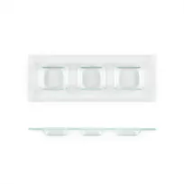 product of Turgla 06-016-31CLR - Clear Glass Rectangular Plate, 12.25" x 4", Three-Compartment Fusion Dinnerware