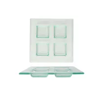 product of Turgla 06-017-20CLR Fusion Sectional Square Plate, 8" x 8" Clear Glass, Four Compartments, 7" Size