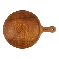 product of Turgla TRG01PZ - Round Wooden Serving Plate, 17" Diameter x 0.75" Height, Brown Natural Wood Finish