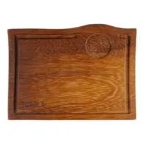 product of Turgla TRG02SB - Rectangular Wooden Serving Plate, 12" x 9", Brown Finish, Wood Dinnerware