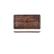 product of Turgla TRI536 - EcoGrain Composite Rectangular Plate, 12.75" x 7", Brown Flat Plastic Dinnerware