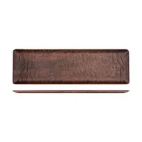 product of Turgla TRI537 EcoGrain Platter, 20.75" x 6.25" x 0.5" Rectangular Brown Flat Plastic Plate