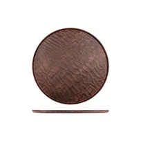product of Turgla TRI735 EcoGrain Composite Plate - 13.75" Round Deep Plate, Brown Reusable Plastic, 12-13"