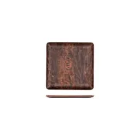 product of Turgla TRI748 EcoGrain Composite Plate, 8.75" x 8.75" Square Brown Reusable Plastic Flat Dinnerware