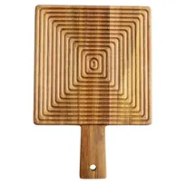 product of TableCraft Products 12957 Acacia Serving Board - Square 13" x 9" x 0.75", Wood, Modern Stripe
