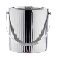 product of TableCraft Products 12972 Ripple Ice Bucket, 2.75 Qt (64-124 Oz), 7.5" Cube, Steel, Silver Finish