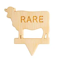 product of TableCraft Products 13110 Cow-Shape Steak Markers RARE, 1.25" x 0.10" x 1.375", Bamboo, - 100/Pack