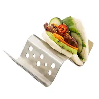 product of TableCraft Products 13385 - Taco Taxi Holder, 6" x 4" x 1.75", Stainless Steel, Holds 1-2 Tacos