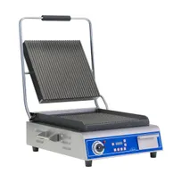 product of Globe GPG14D 22" Sandwich Panini Grill w/ Timer, 14" x 14" Grooved Plates, 120V