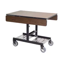 product of Lakeside 74410 Room Service Table, Rectangle, Tri-Fold, 40"W x 36"D x 31"H, Black Frame