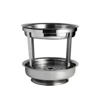 product of Steelite 5850JX001 2‑Tier Seafood Tower, Removable, 8.875" Stainless Steel Round - 1/Case